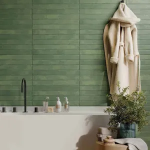 JOB LOT - Denver Green Porcelain Wall Tile 4.8x45cm Matt - 44.85m2