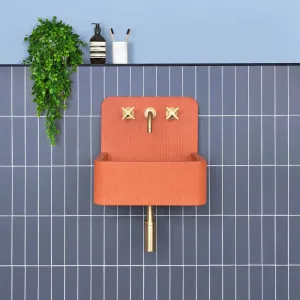 Kast Elm Mini Patterned Concrete Basin With Splashback
