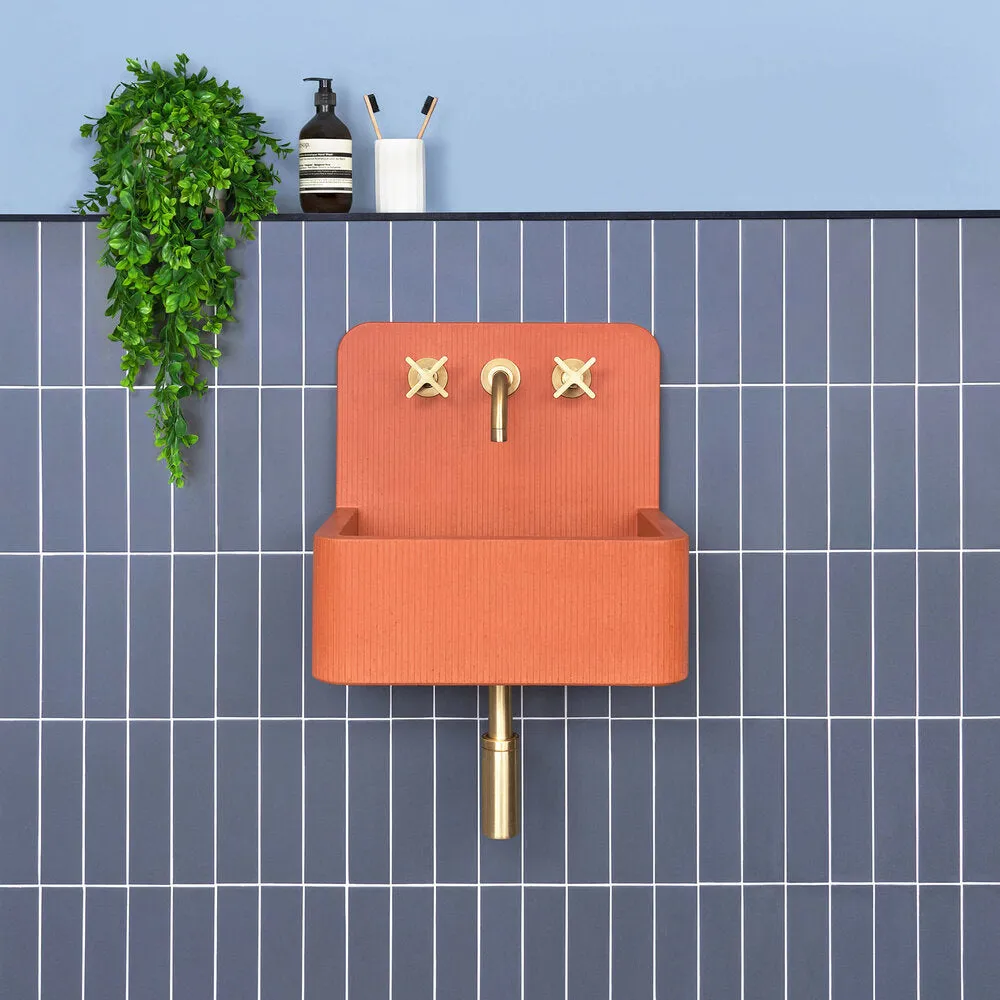Kast Elm Mini Patterned Concrete Basin With Splashback