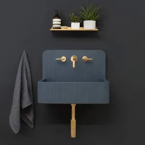Kast Elm Patterned Wall-Hung Concrete Basin With Splashback