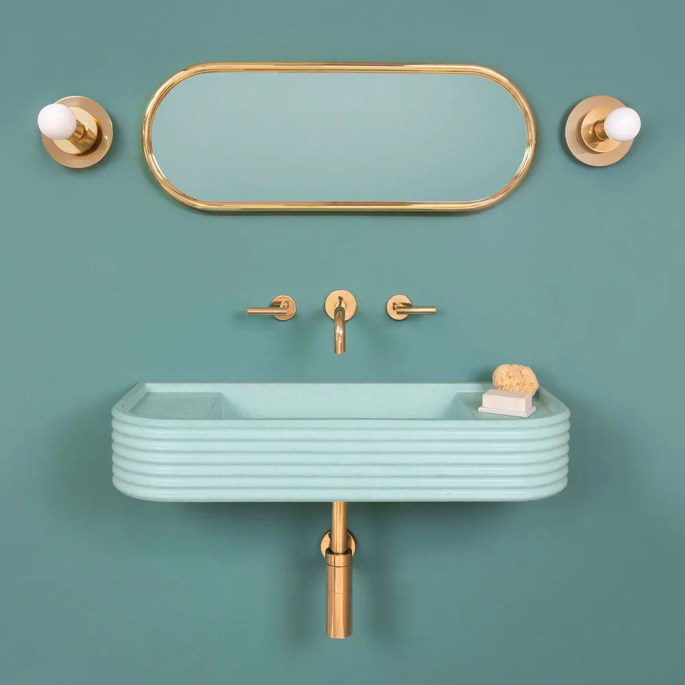 Kast Iva Curved Wall-Hung Concrete Basin With Shelf Surface