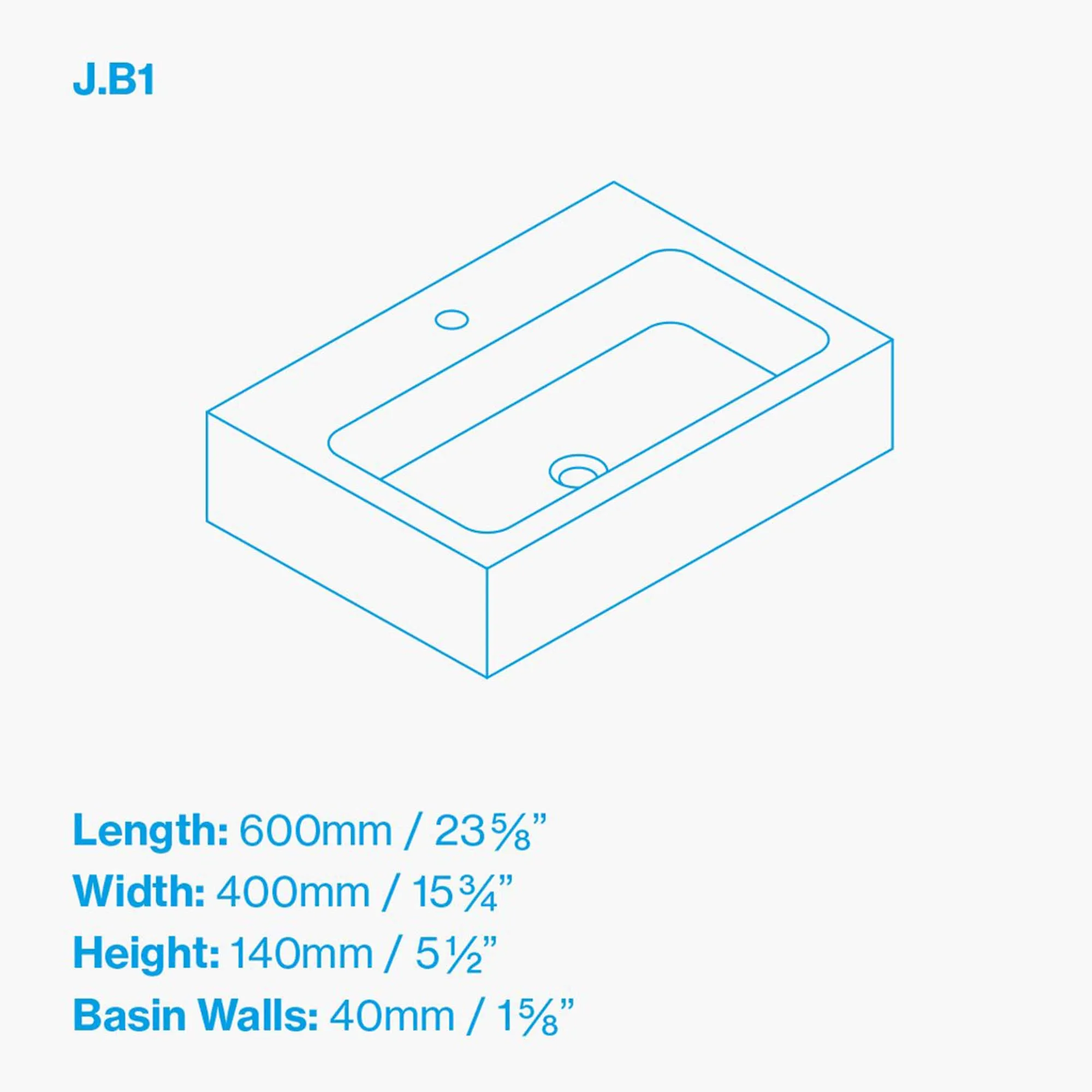 Kast Jura Rectangle Wall-Mounted Concrete Basin With Shelf Surface