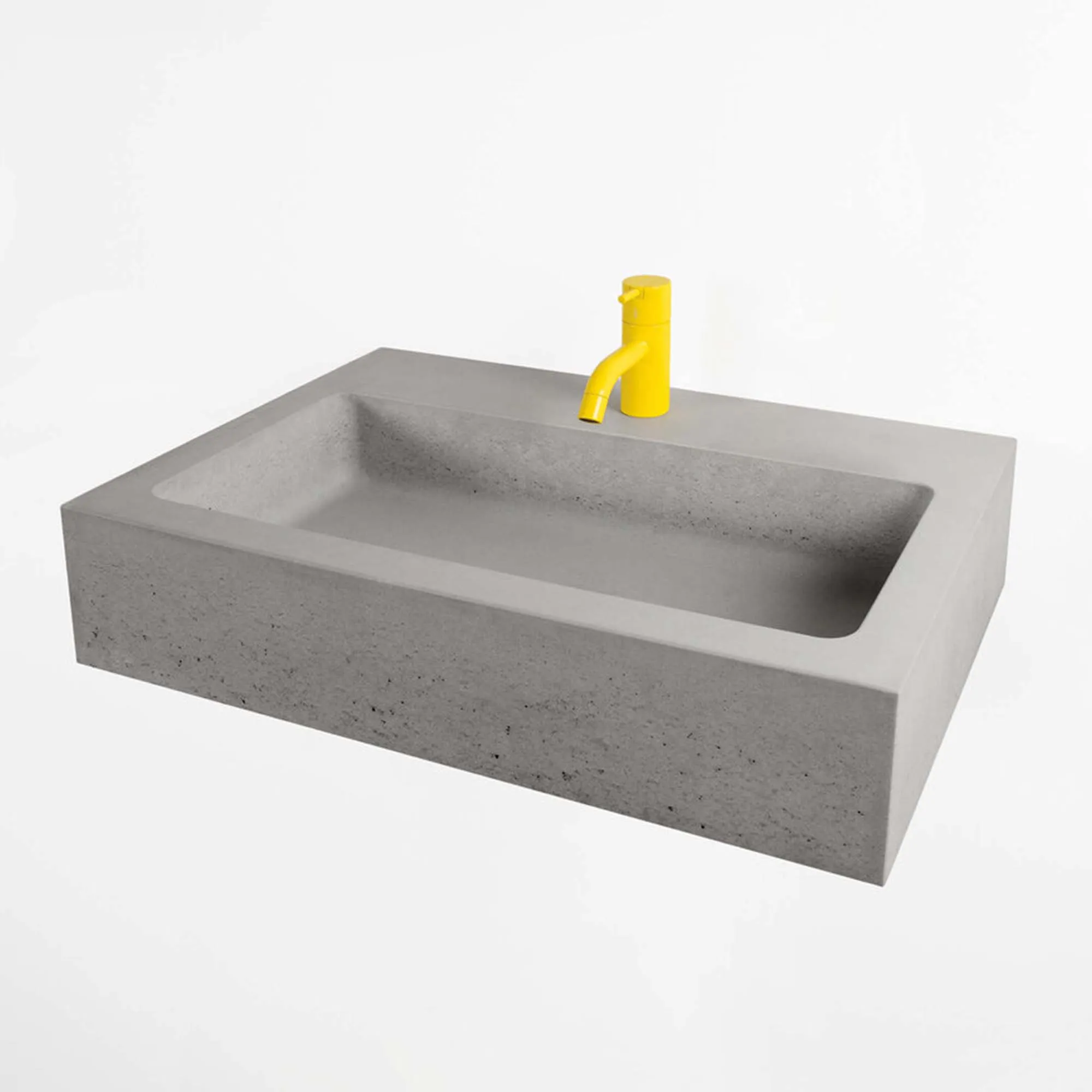Kast Jura Rectangle Wall-Mounted Concrete Basin With Shelf Surface