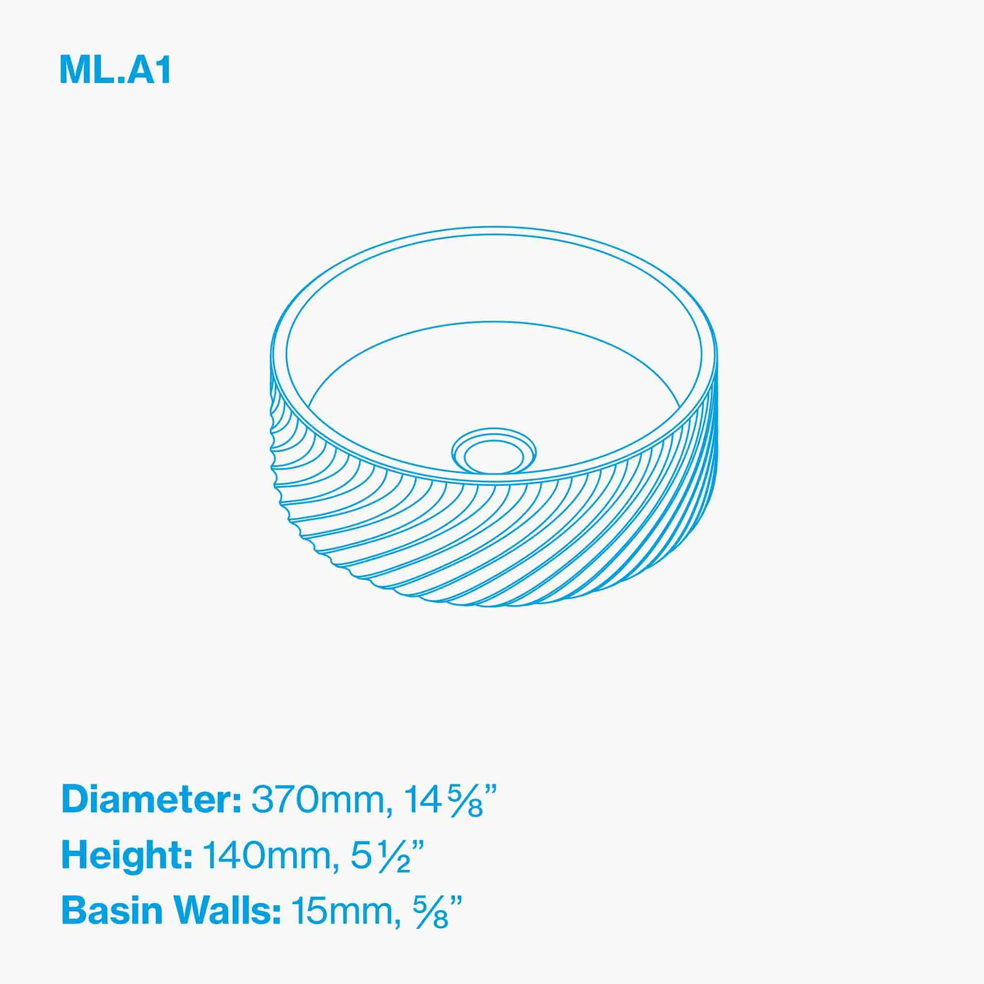 Kast Mila Round Concrete Countertop Basin Patterned