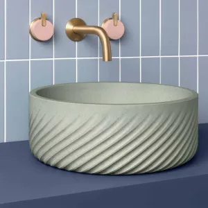Kast Mila Round Concrete Countertop Basin Patterned