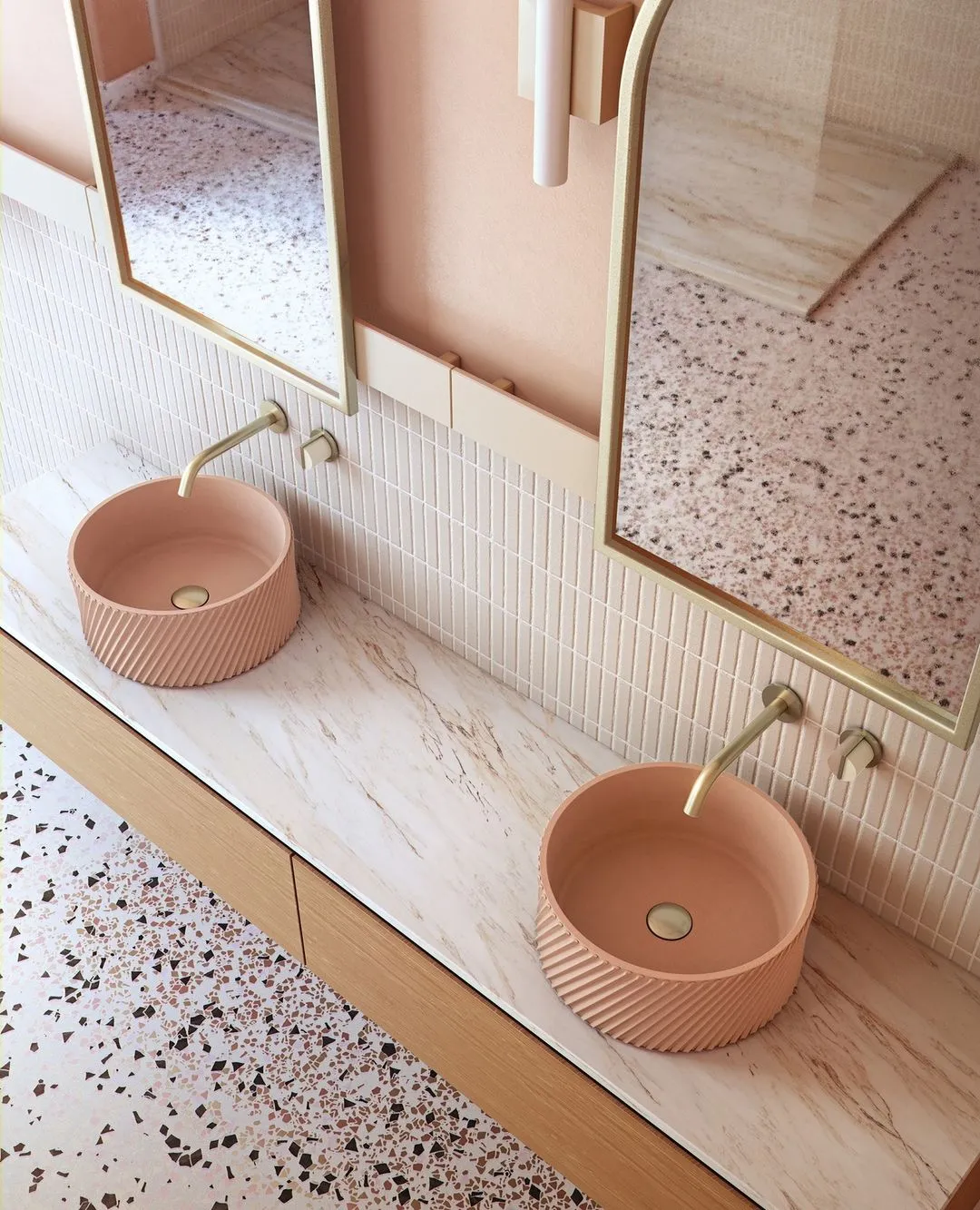 Kast Otto Round Concrete Countertop Basin Patterned