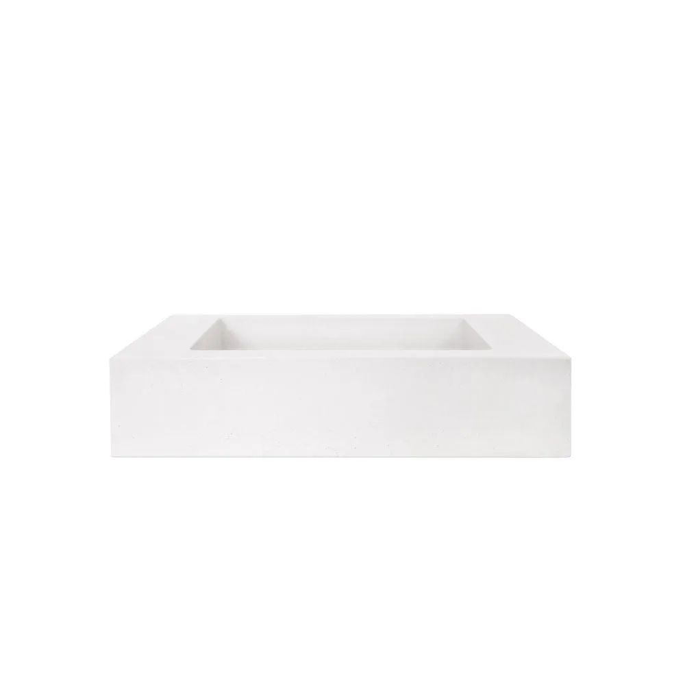 Kast Pitch Short Projection Rectangle Wall-Hung Concrete Basin With Shelf Surface