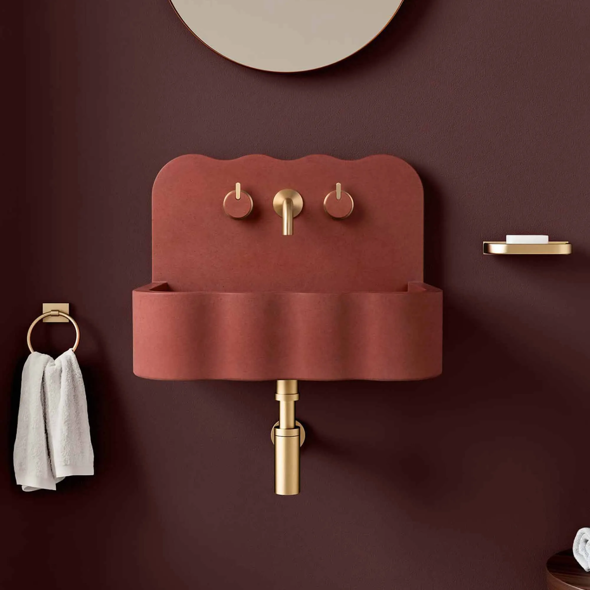 Kast Tilde Wall-Mounted Concrete Basin With Splashback