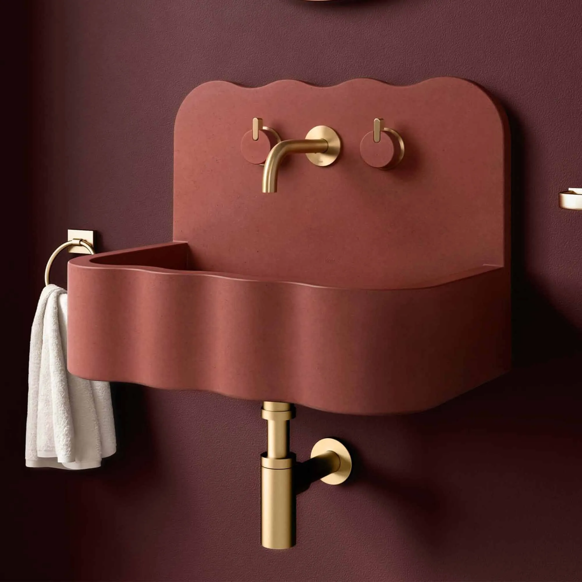 Kast Tilde Wall-Mounted Concrete Basin With Splashback
