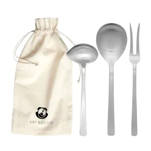 Kay Bojesen Serving Set, Matte Steele Steel