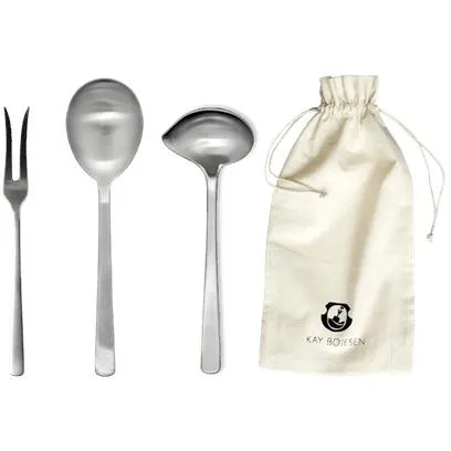 Kay Bojesen Serving Set, Matte Steele Steel