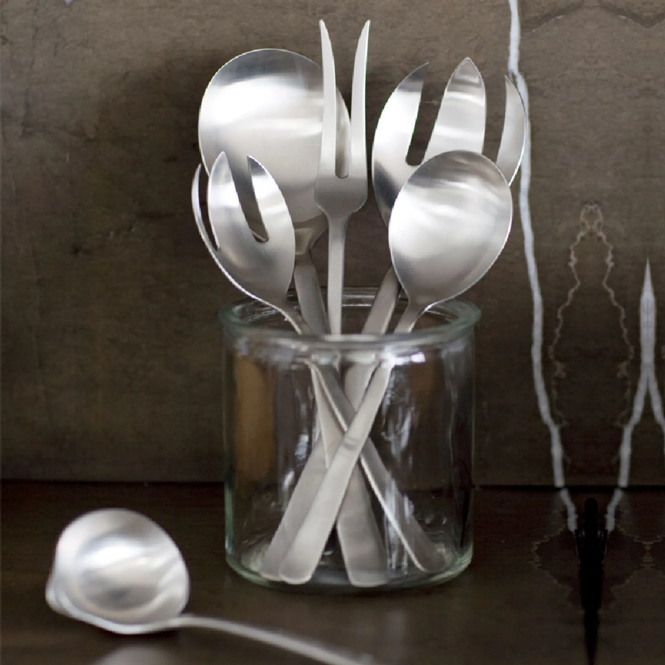 Kay Bojesen Serving Set, Matte Steele Steel
