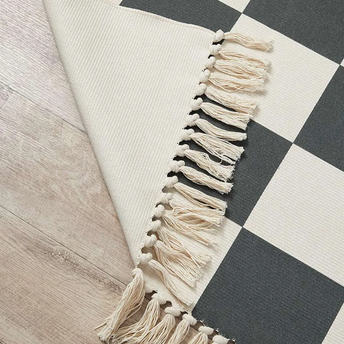 Kobie Checkerboard Rug - Khaki Mocka