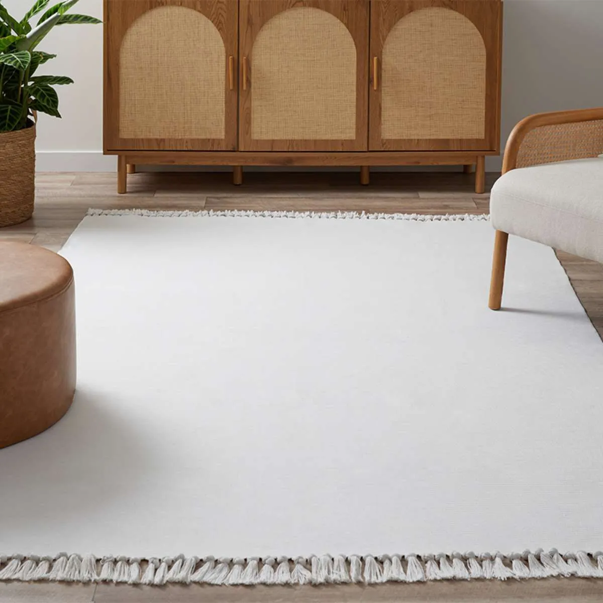 Kobie Cotton Blend Striped Floor Rug - Extra Large Mocka