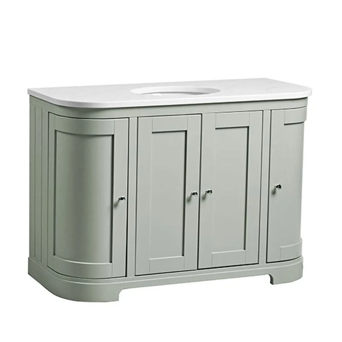 Lansdown 1200 Floorstanding Curved Vanity Unit With Worktop and Underslung Bowl
