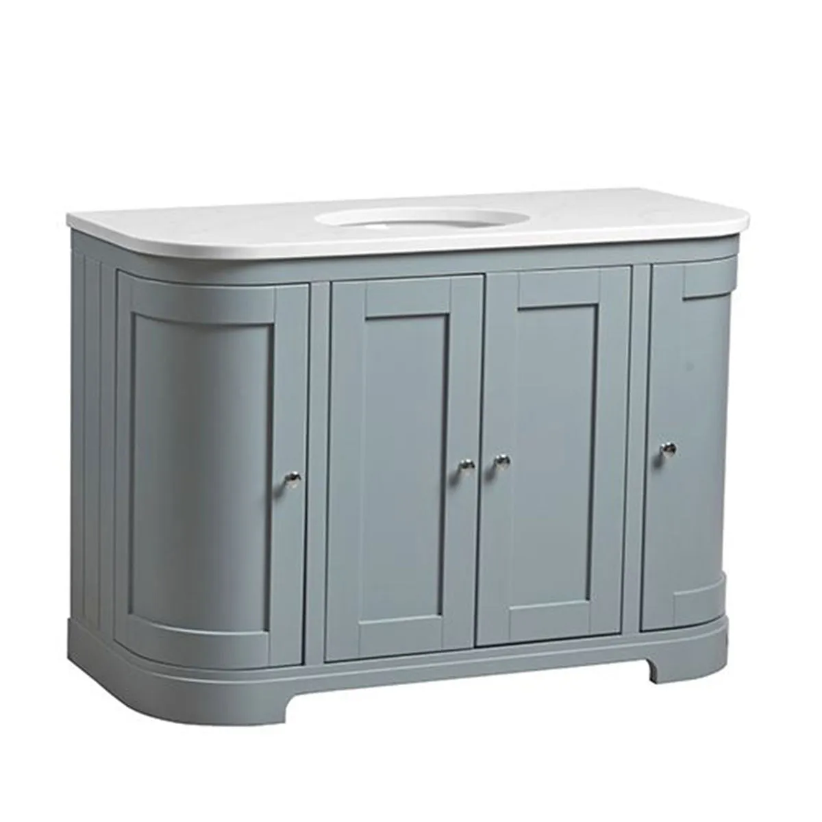 Lansdown 1200 Floorstanding Curved Vanity Unit With Worktop and Underslung Bowl