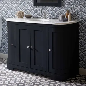 Lansdown 1200 Floorstanding Curved Vanity Unit With Worktop and Underslung Bowl