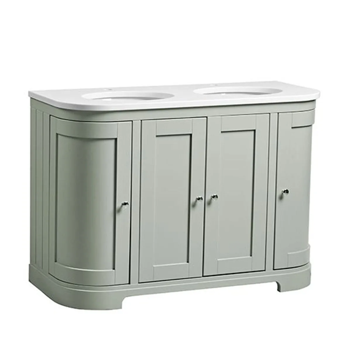 Lansdown 1200 Floorstanding Curved Vanity Unit With Worktop and Underslung Bowl