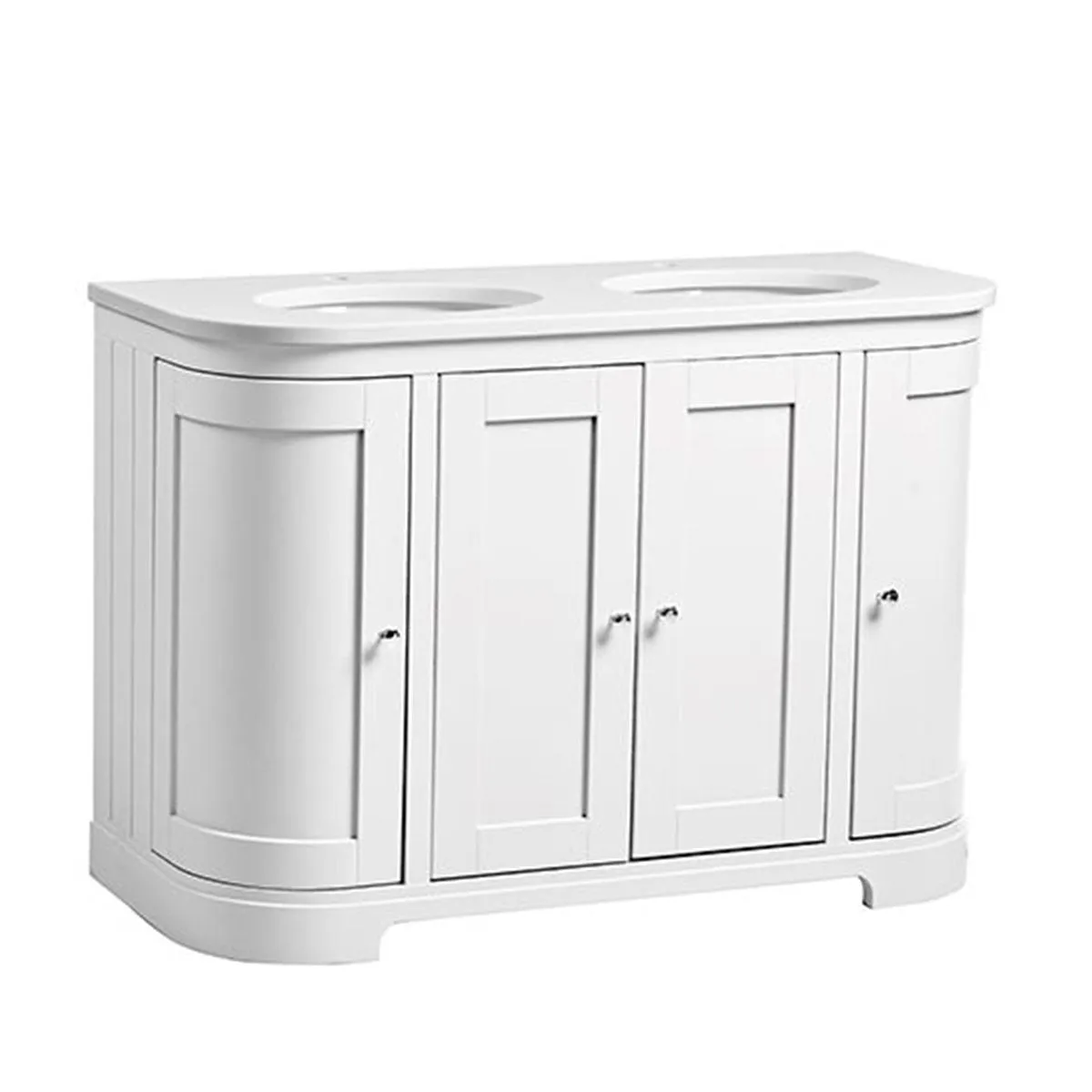 Lansdown 1200 Floorstanding Curved Vanity Unit With Worktop and Underslung Bowl
