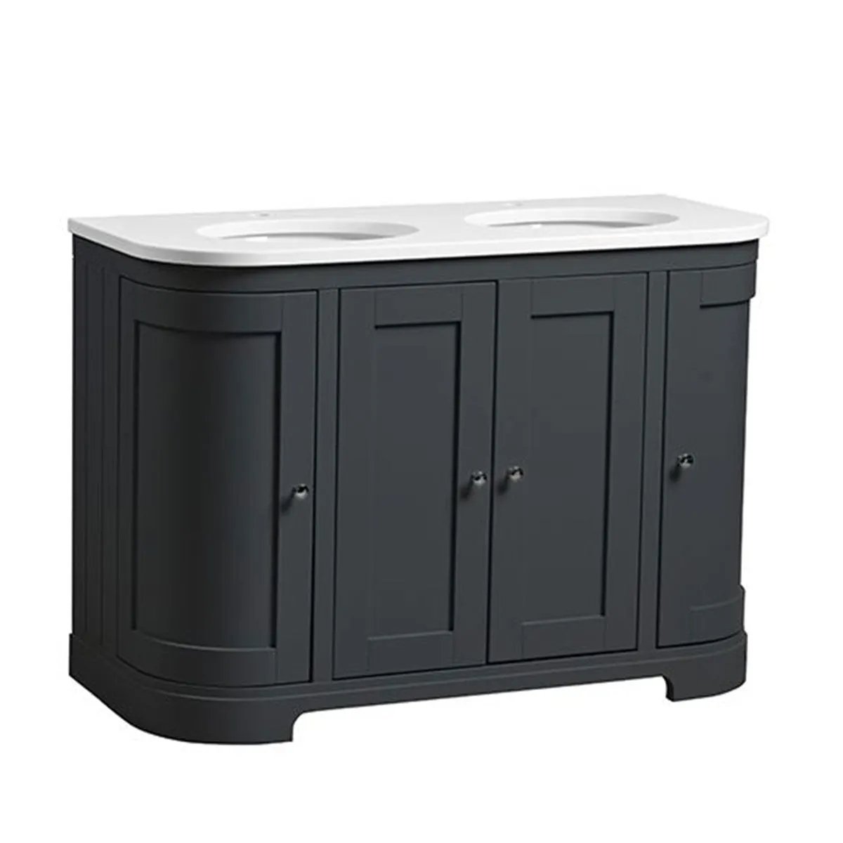 Lansdown 1200 Floorstanding Curved Vanity Unit With Worktop and Underslung Bowl
