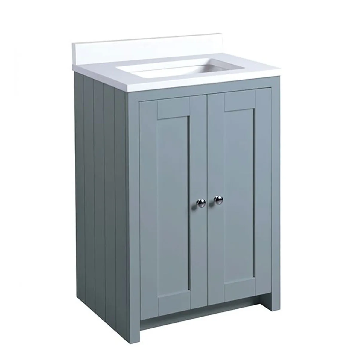 Lansdown 600 Floorstanding Underslung Vanity Unit With Worktop and Basin