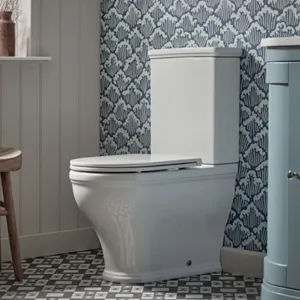 Lansdown Rimless Short Projection Close Coupled Toilet With Soft Close Seat