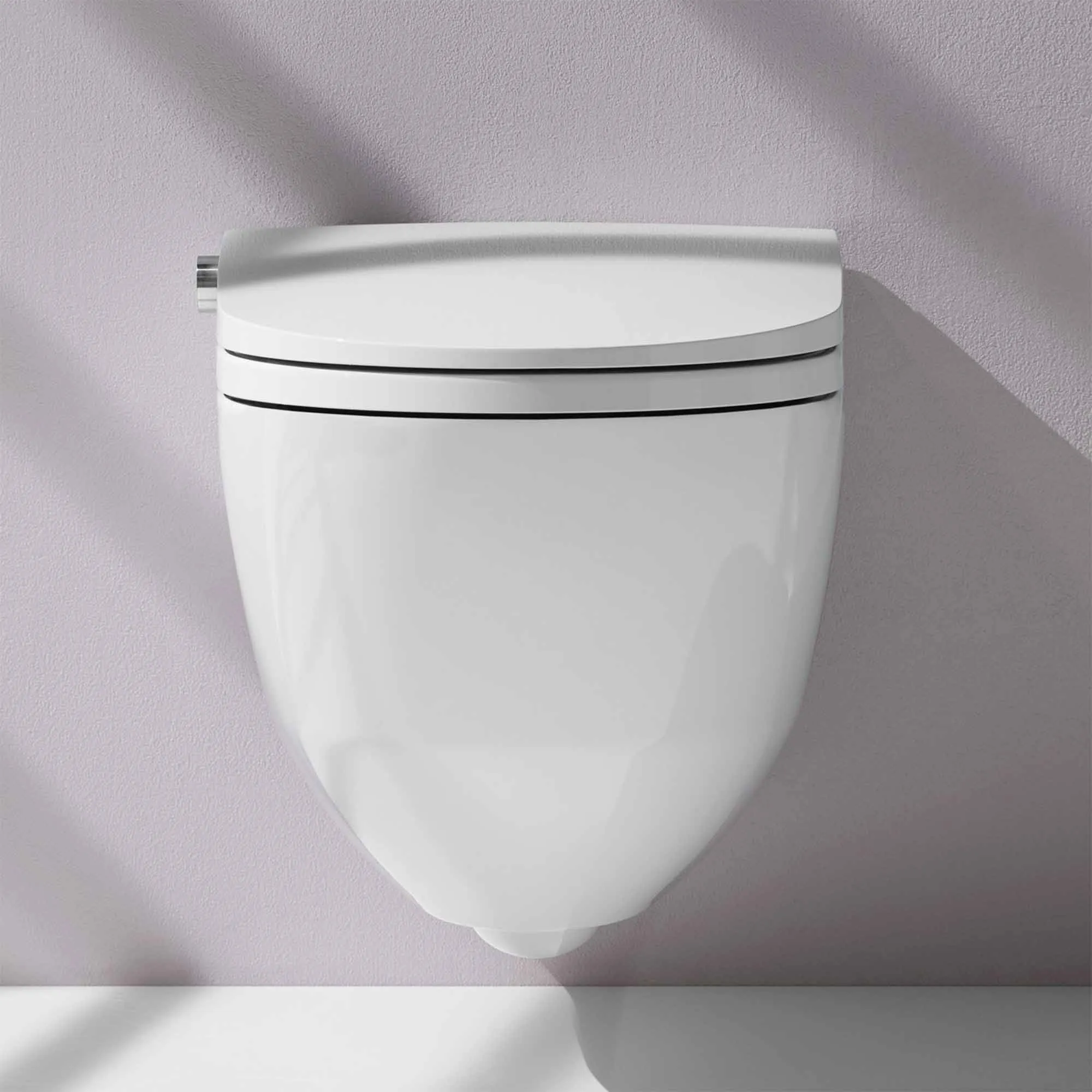 Laufen Cleanet Riva Rimless Wall Mounted Shower WC With Soft Close Toilet Seat - Gloss White
