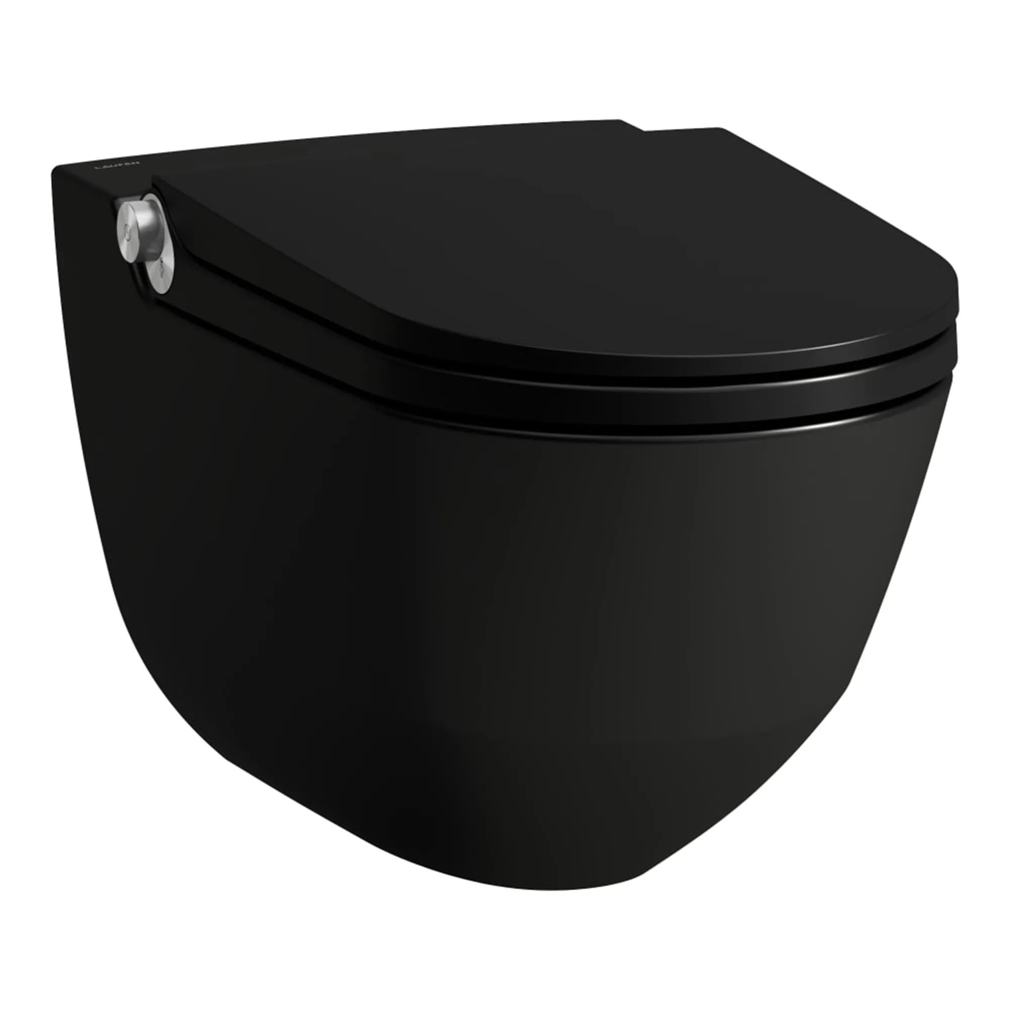 Laufen Cleanet Riva Rimless Wall Mounted Shower WC With Soft Close Toilet Seat - Matt Black
