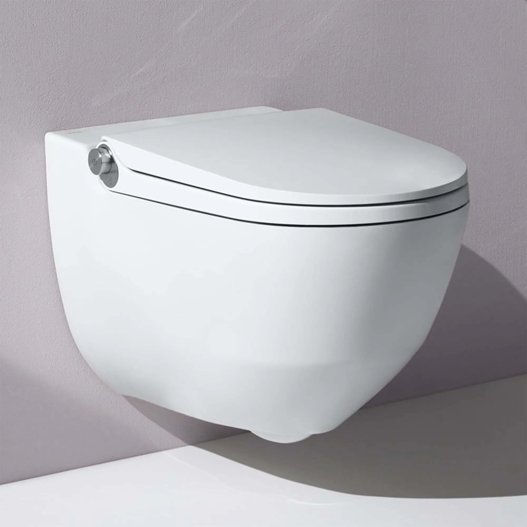 Laufen Cleanet Riva Rimless Wall Mounted Shower WC With Soft Close Toilet Seat - Matt White