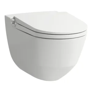 Laufen Cleanet Riva Rimless Wall Mounted Shower WC With Soft Close Toilet Seat - Matt White