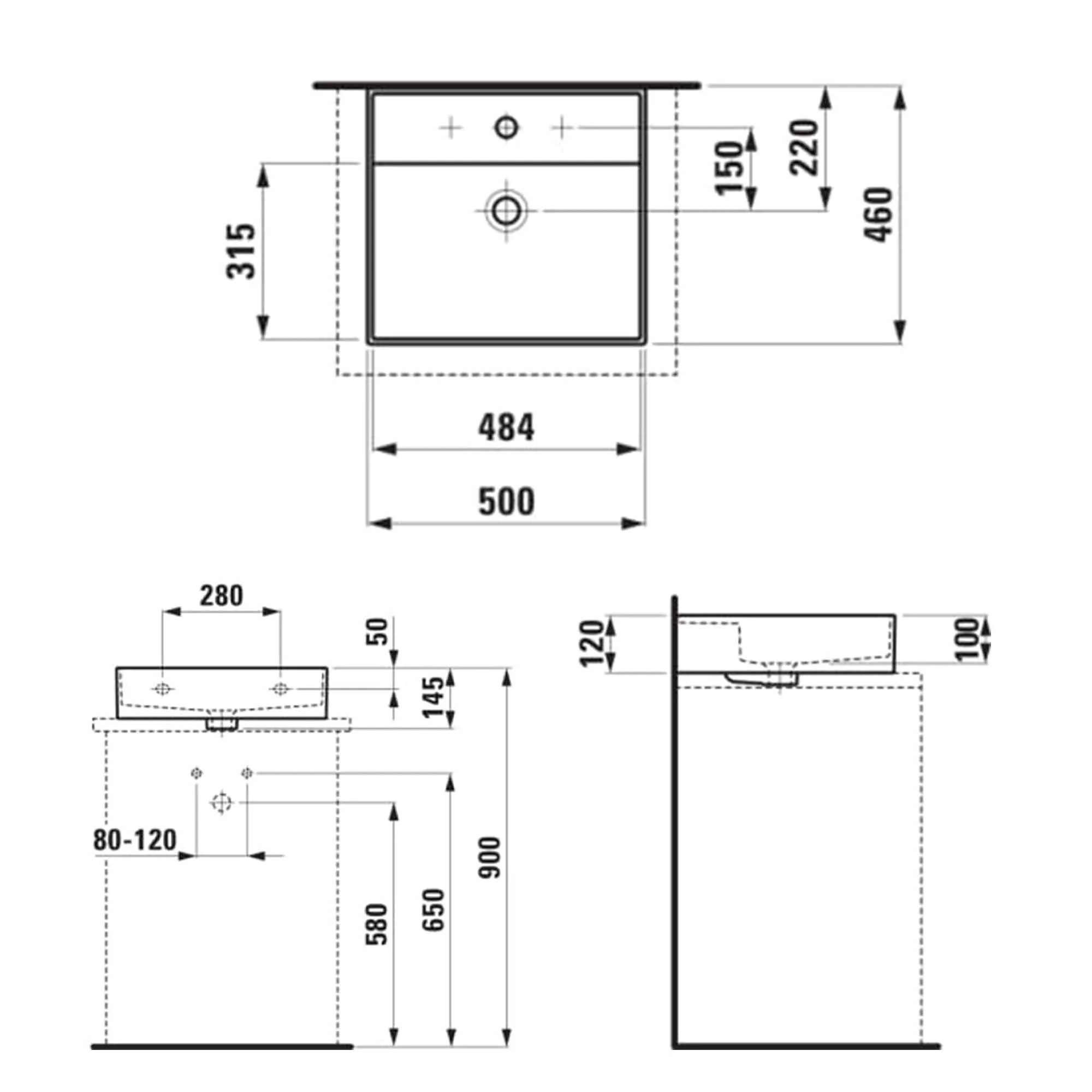 Laufen Kartell Washbasin Rectangular
