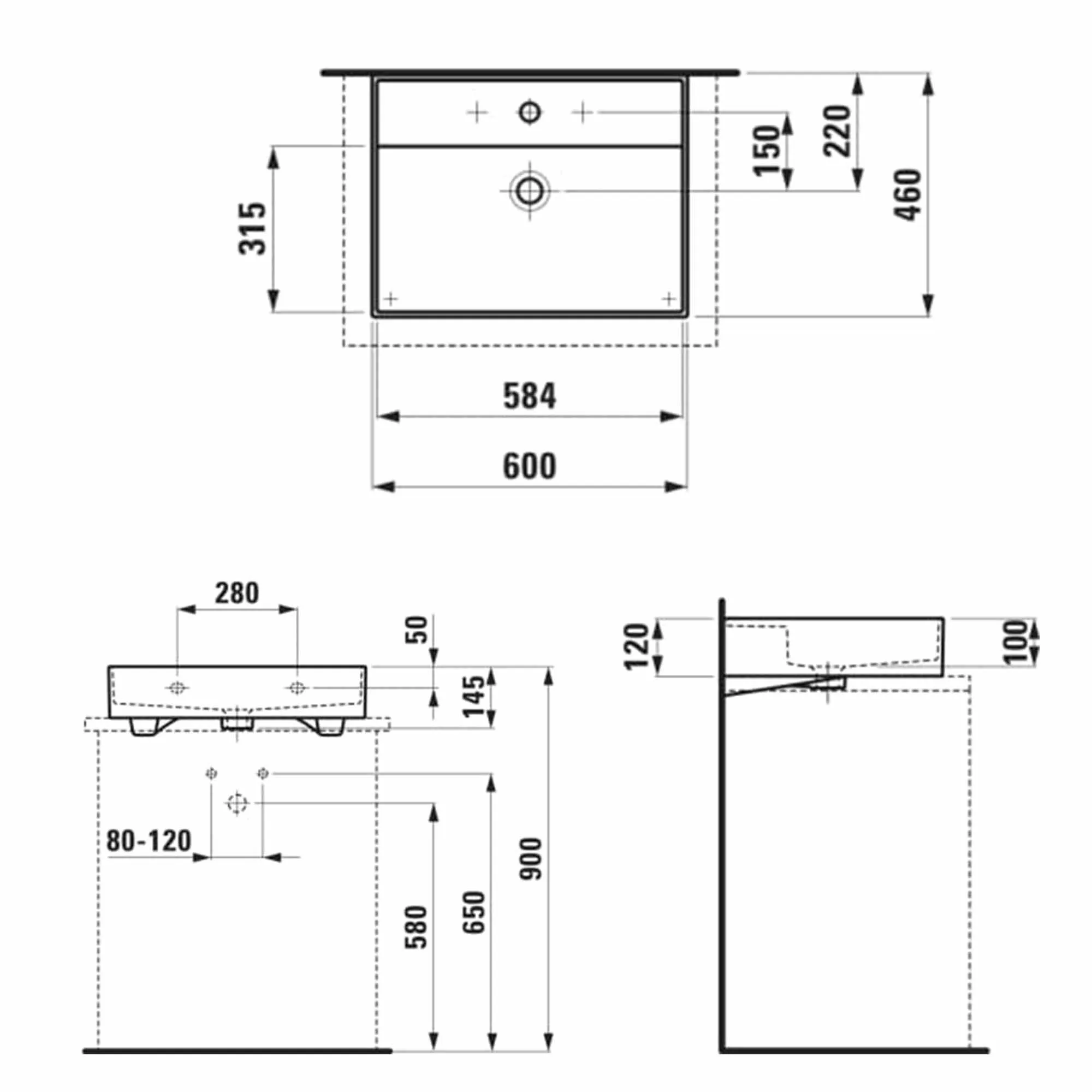 Laufen Kartell Washbasin Rectangular