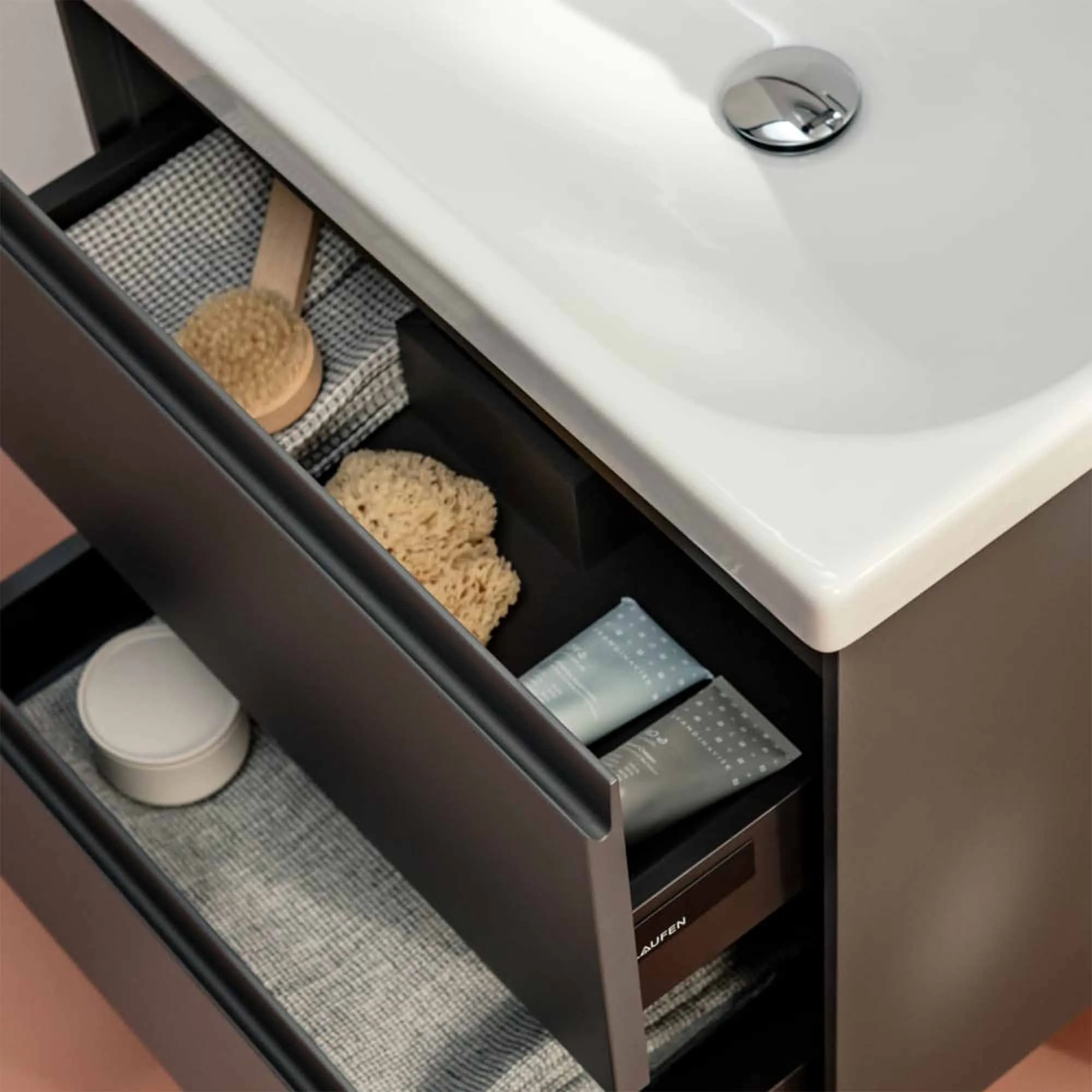 Laufen Lani Wall Mounted Vanity Unit With Washbasin - Traffic Grey