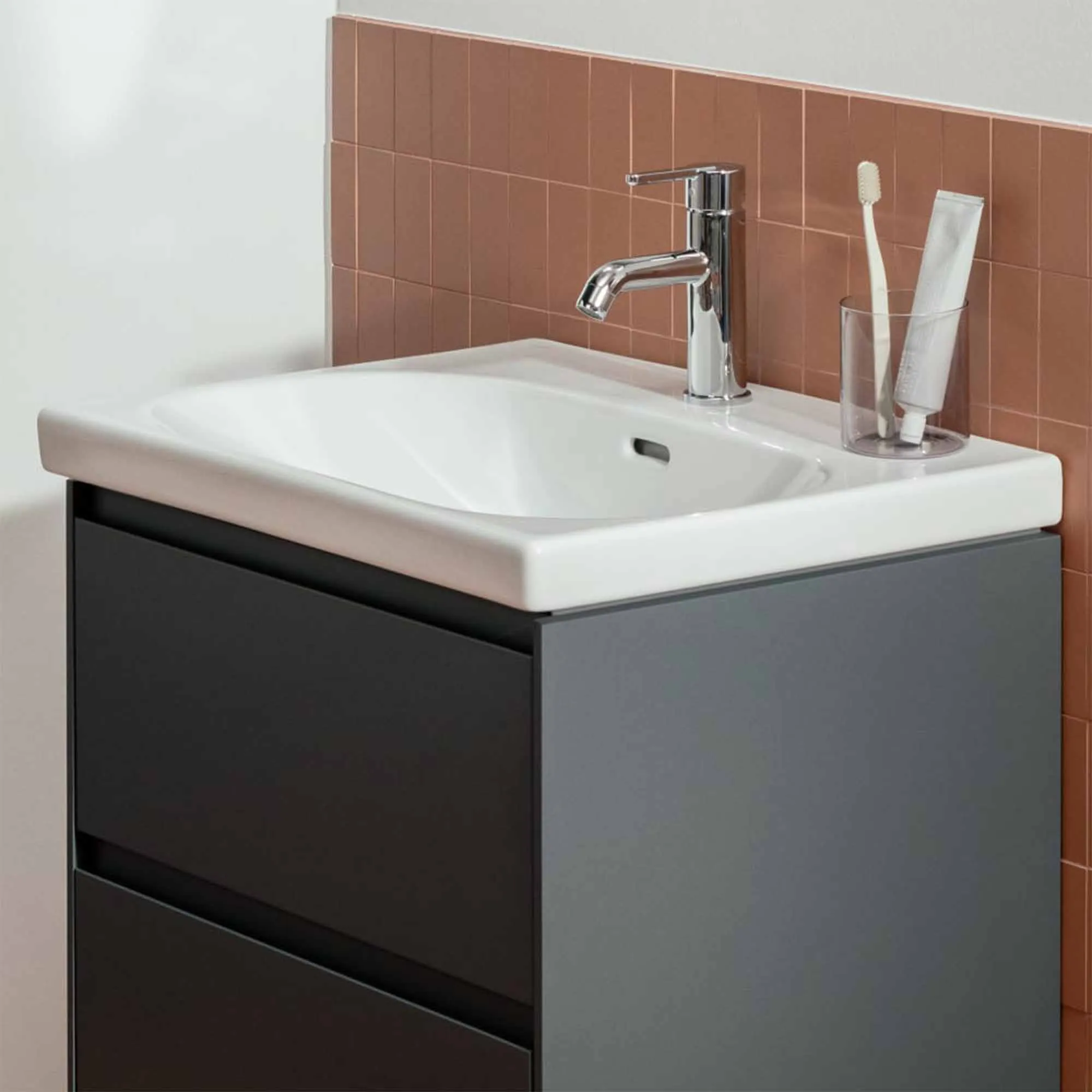 Laufen Lani Wall Mounted Vanity Unit With Washbasin - Traffic Grey