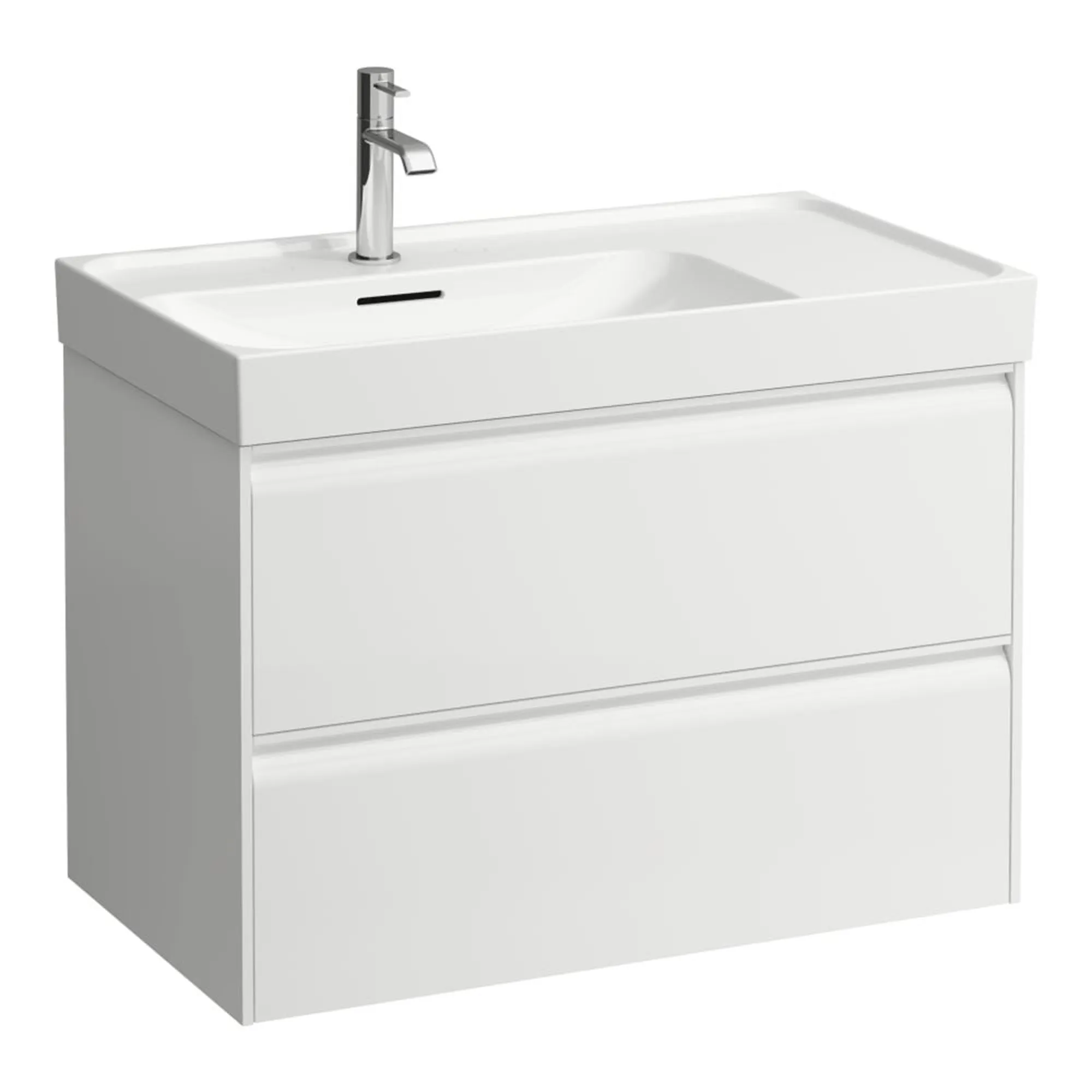 Laufen Meda 800 Wall Mounted Vanity Washbasin Unit with White Shelf Surface