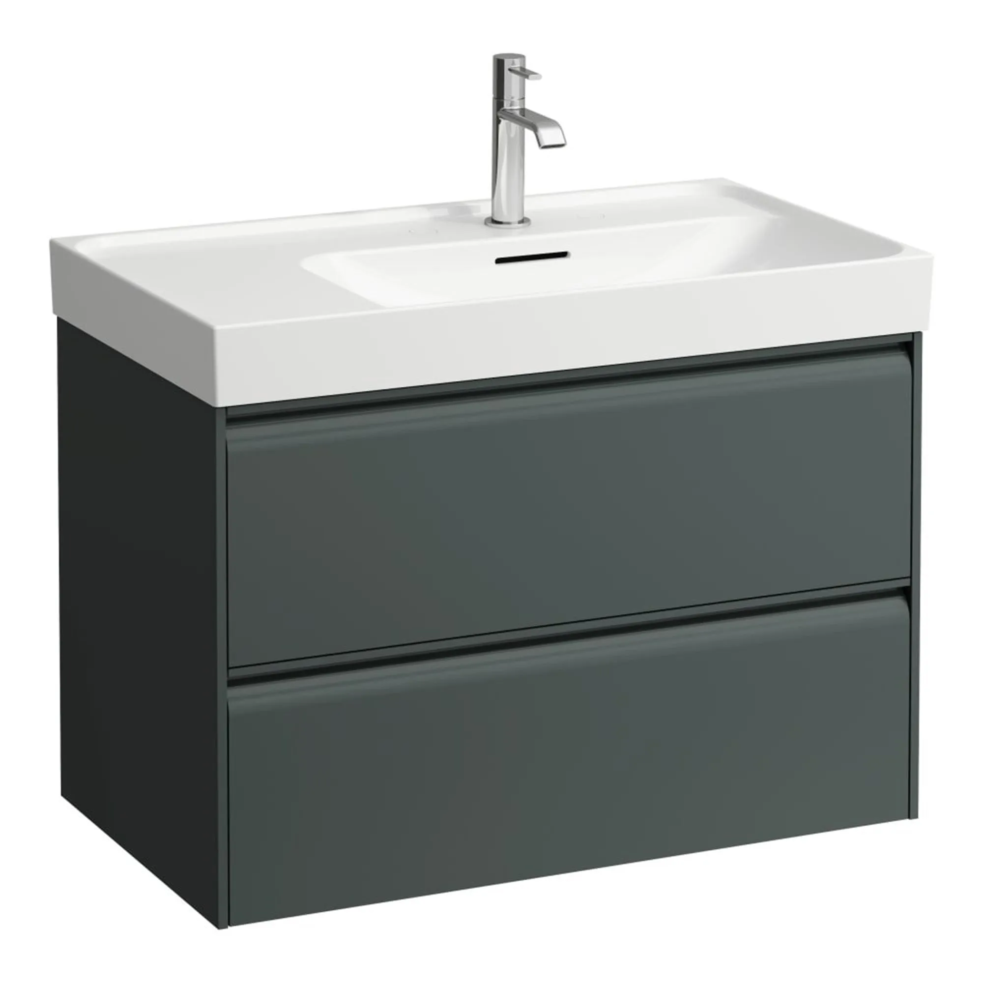 Laufen Meda 800 Wall Mounted Vanity Washbasin Unit with White Shelf Surface