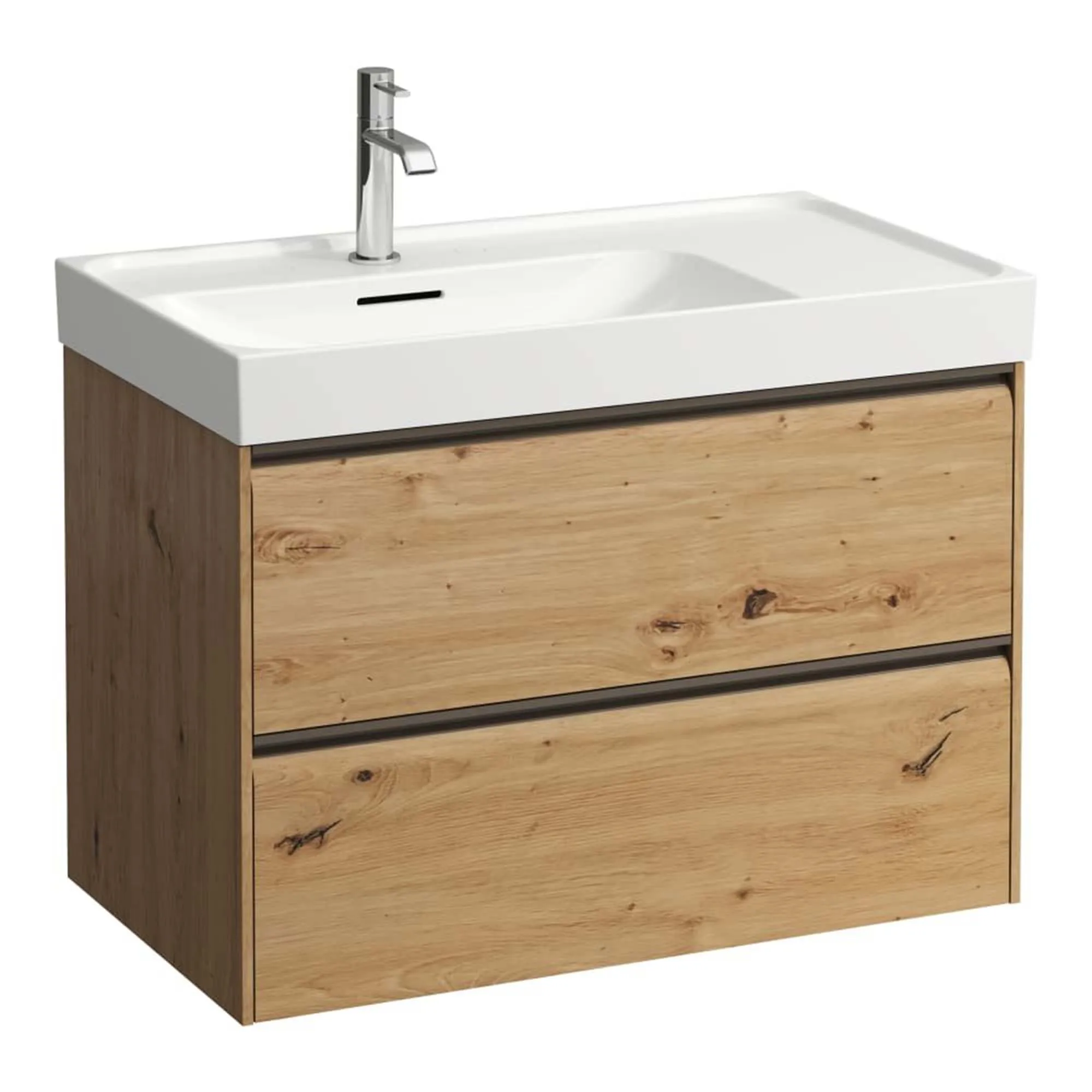 Laufen Meda 800 Wall Mounted Vanity Washbasin Unit with White Shelf Surface