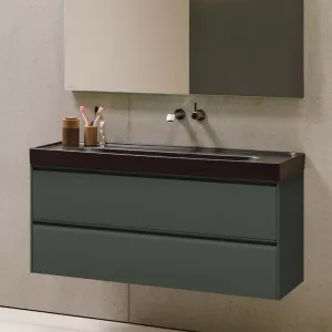 Laufen Meda Wall Mounted Vanity Unit With Matt Black Washbasin
