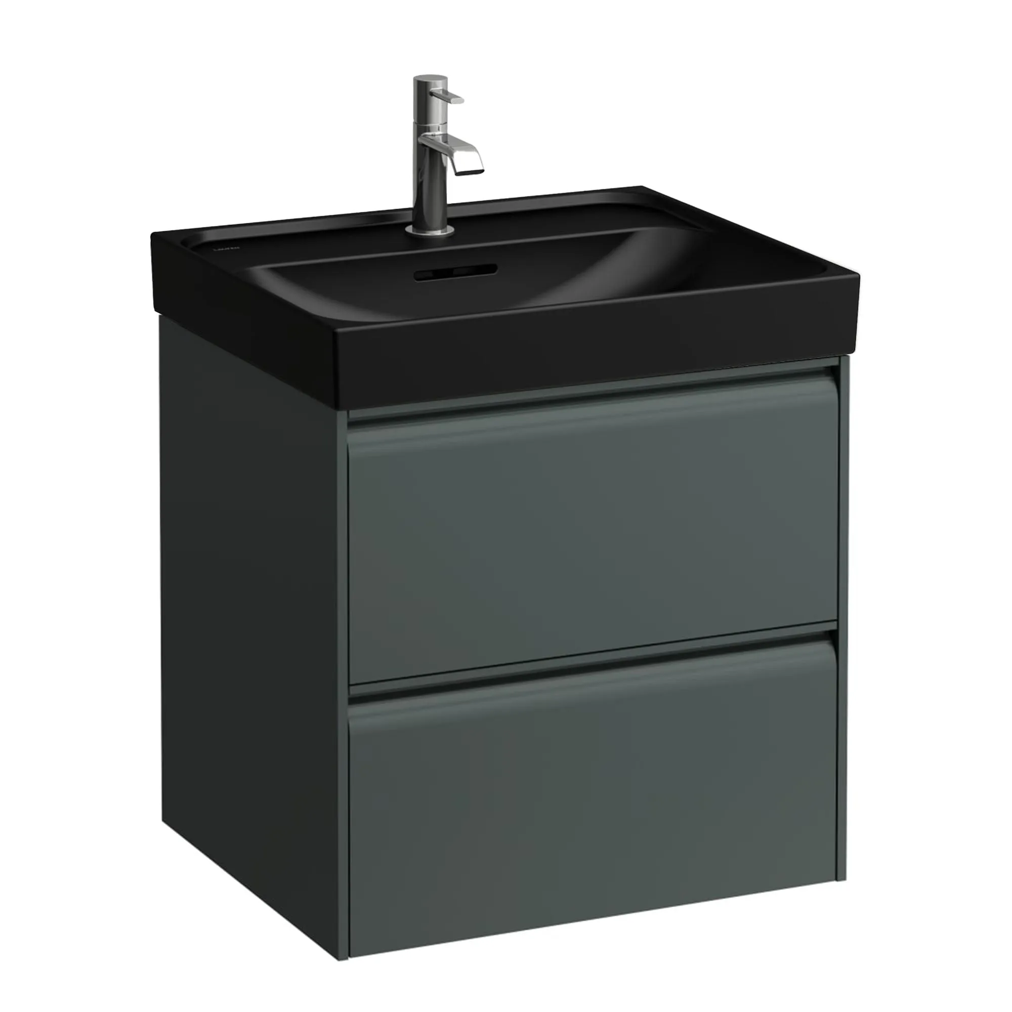 Laufen Meda Wall Mounted Vanity Unit With Matt Black Washbasin