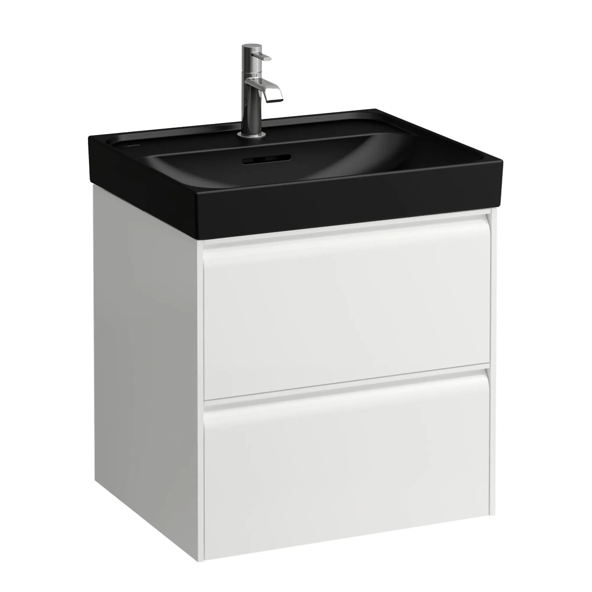 Laufen Meda Wall Mounted Vanity Unit With Matt Black Washbasin