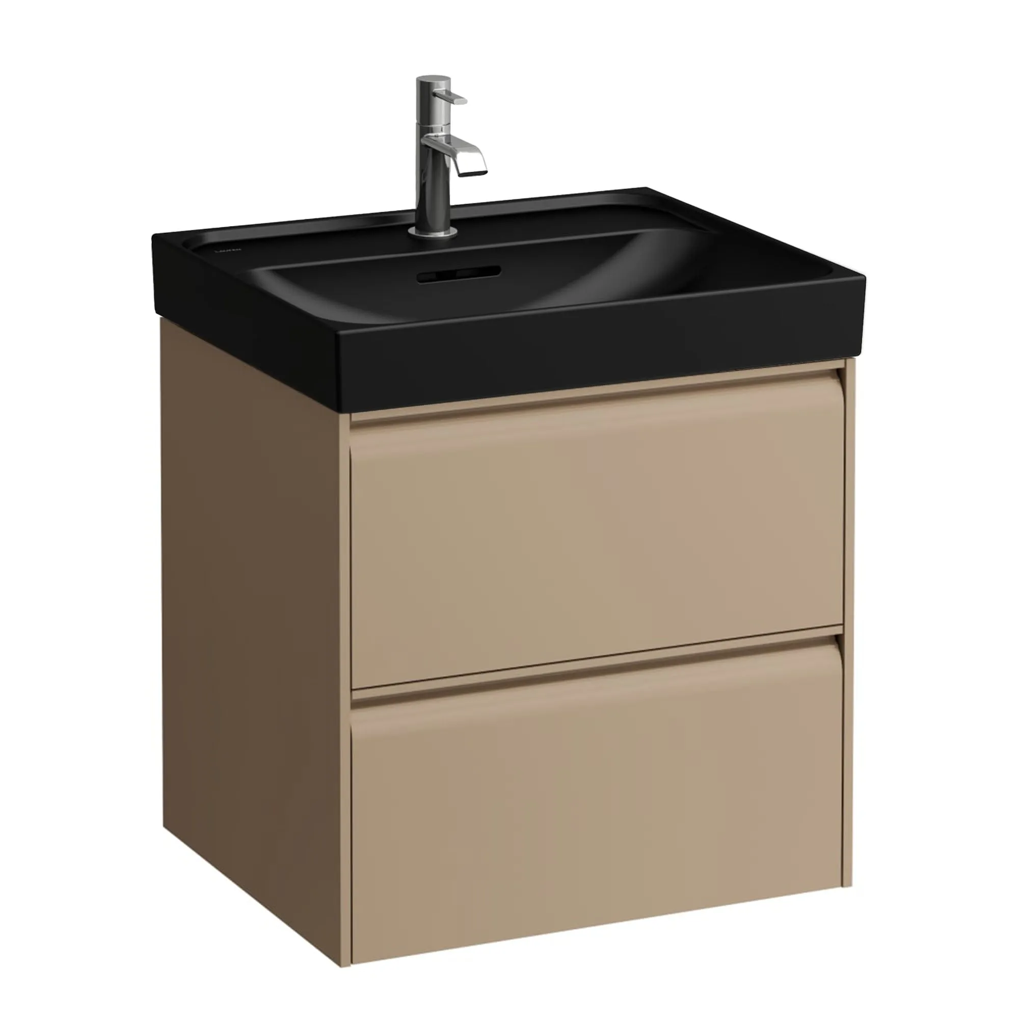 Laufen Meda Wall Mounted Vanity Unit With Matt Black Washbasin