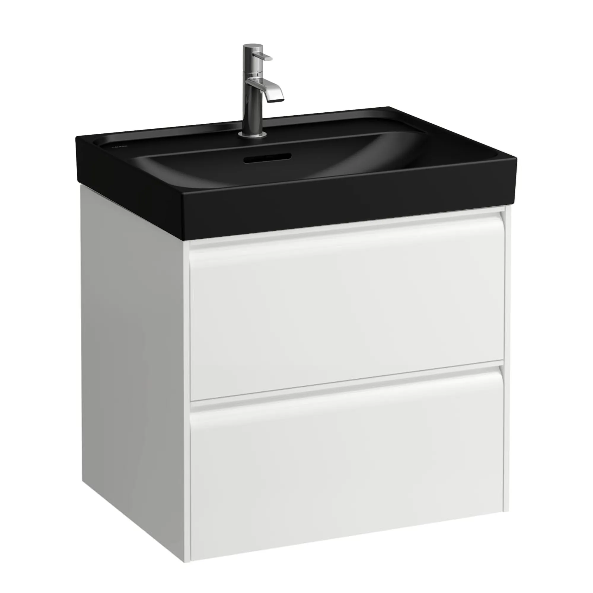 Laufen Meda Wall Mounted Vanity Unit With Matt Black Washbasin