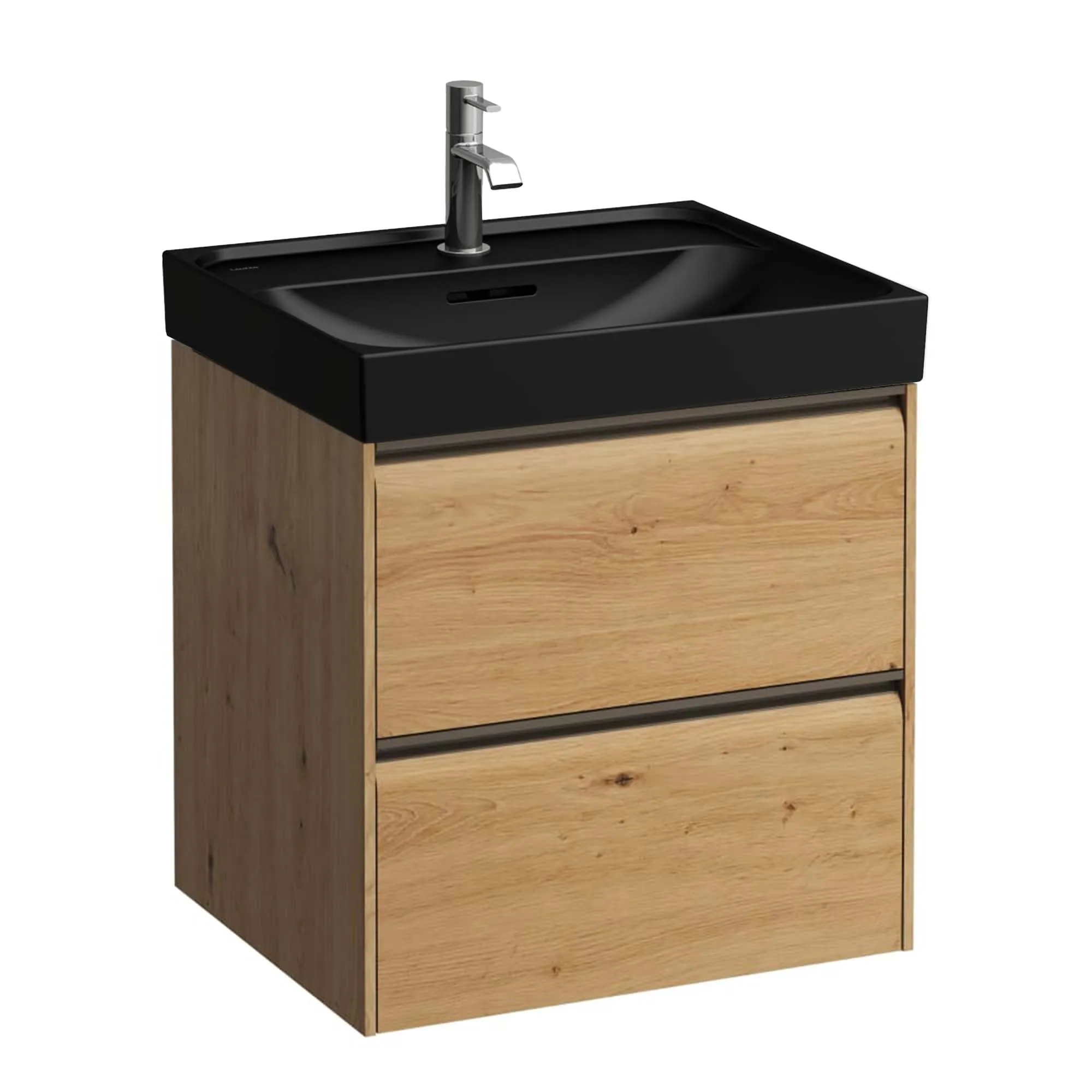 Laufen Meda Wall Mounted Vanity Unit With Matt Black Washbasin