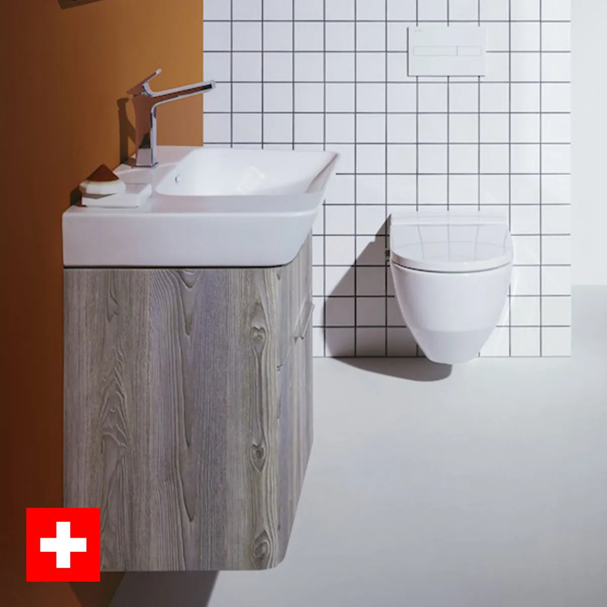 Laufen Moderna 700 Wall Mounted Vanity Washbasin Unit With Shelf Surface