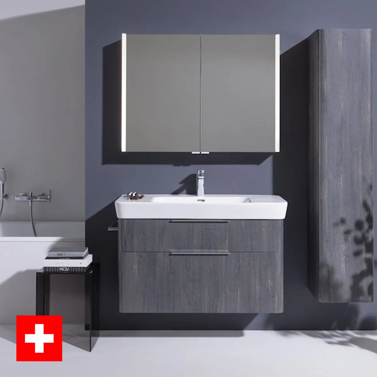 Laufen Moderna 840 Wall Mounted Vanity Washbasin Unit With Shelf Surface