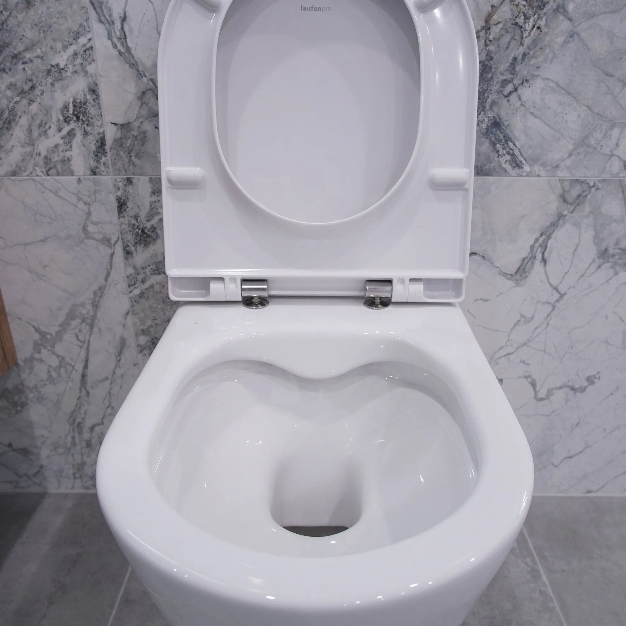Laufen Pro Rimless Wall Hung WC Pan With Slim Soft Close Toilet Seat - White