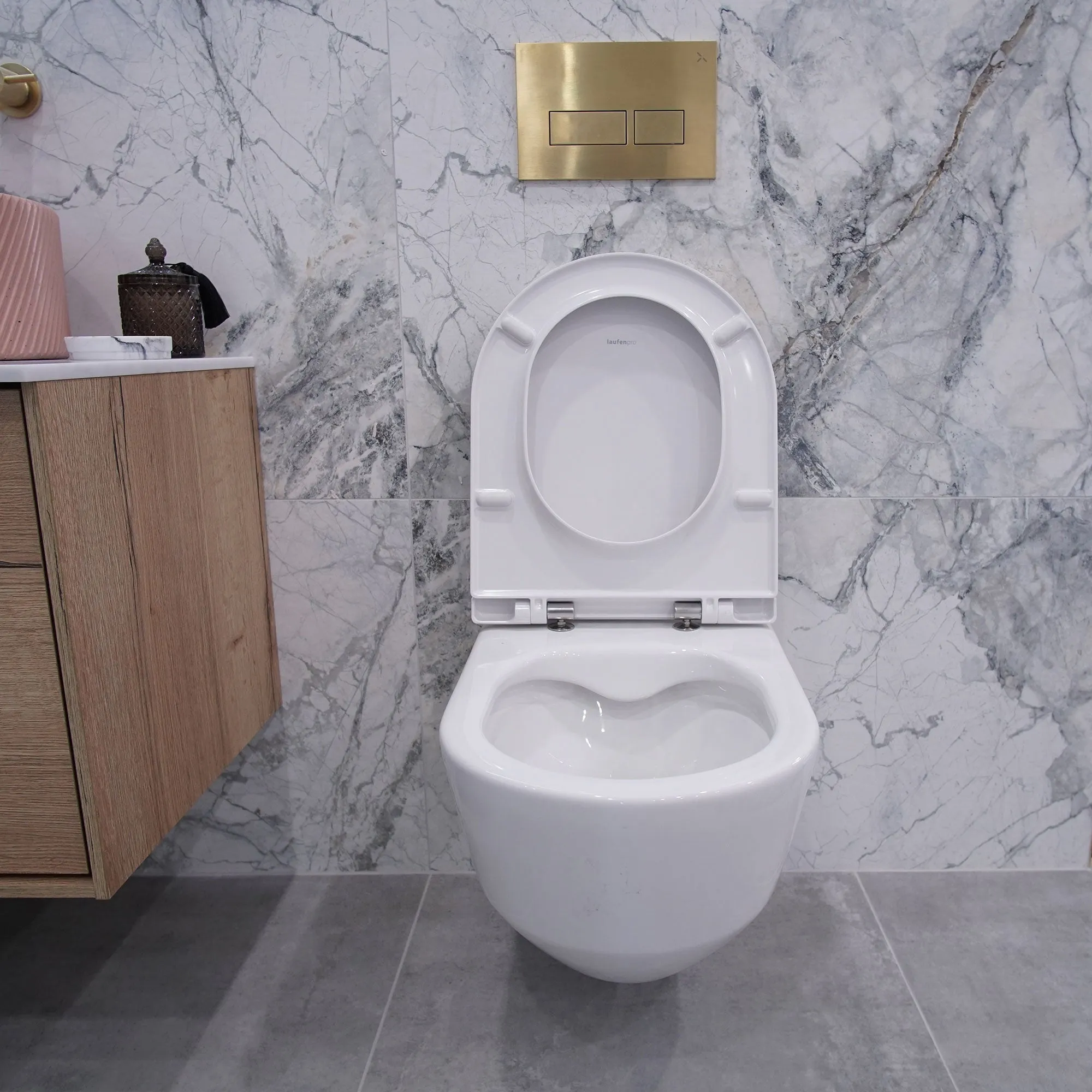 Laufen Pro Rimless Wall Hung WC Pan With Slim Soft Close Toilet Seat - White