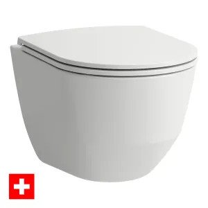 Laufen Pro Rimless Wall Hung WC Pan With Slim Soft Close Toilet Seat - White