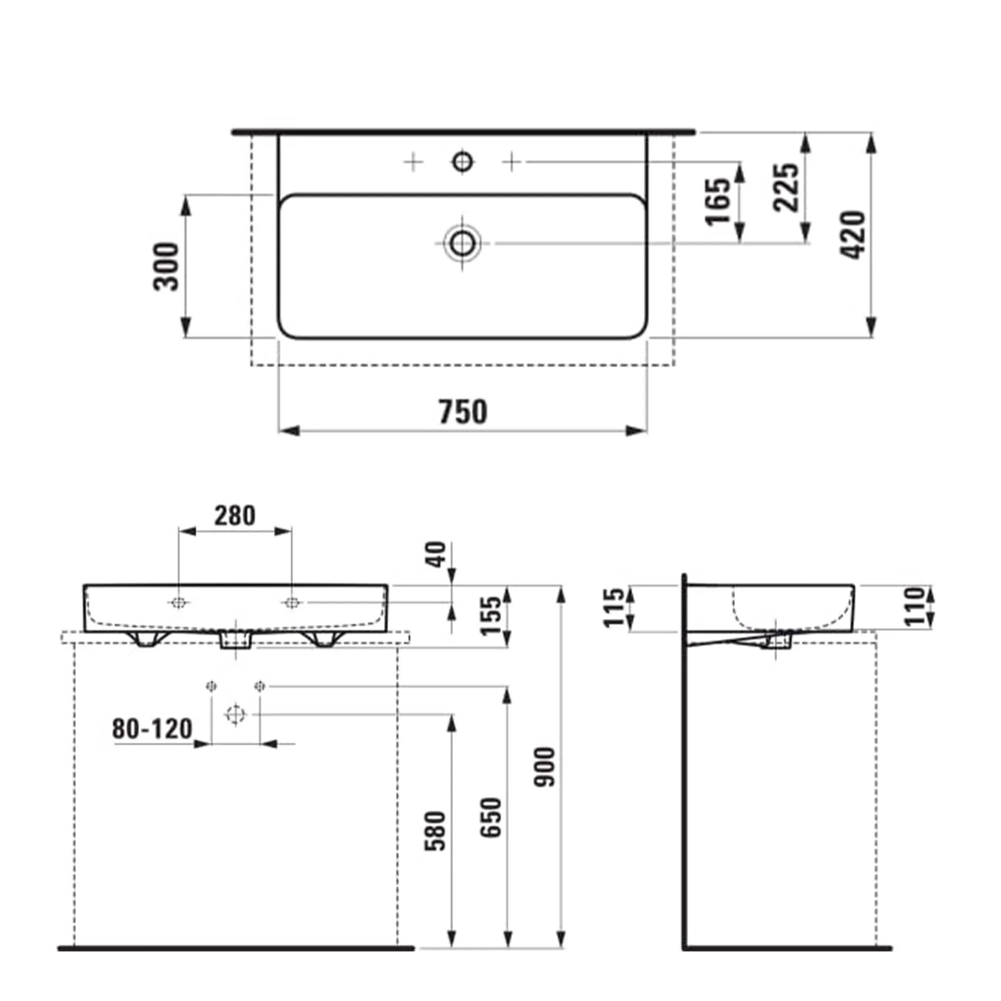 Laufen Val Washbasin - Gloss White