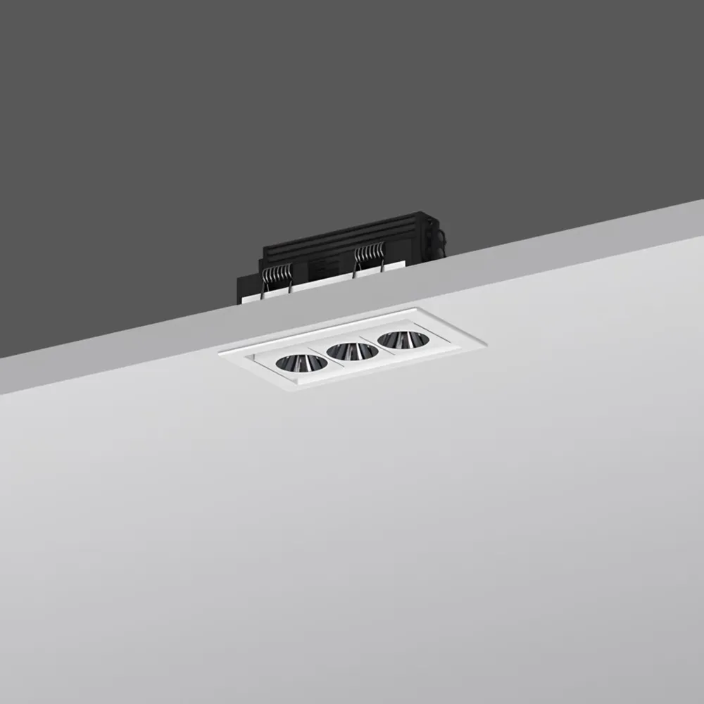 LED Downlight Recessed 7w 3K Non-Dimmable L78 x W44 x H43mm  Cutout: 72 x 38mm 24D Beam Black IP20